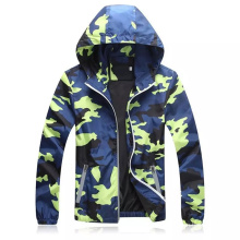 Casual Camouflage Zipper Design Anti-UV Windbreak Hooded Coat